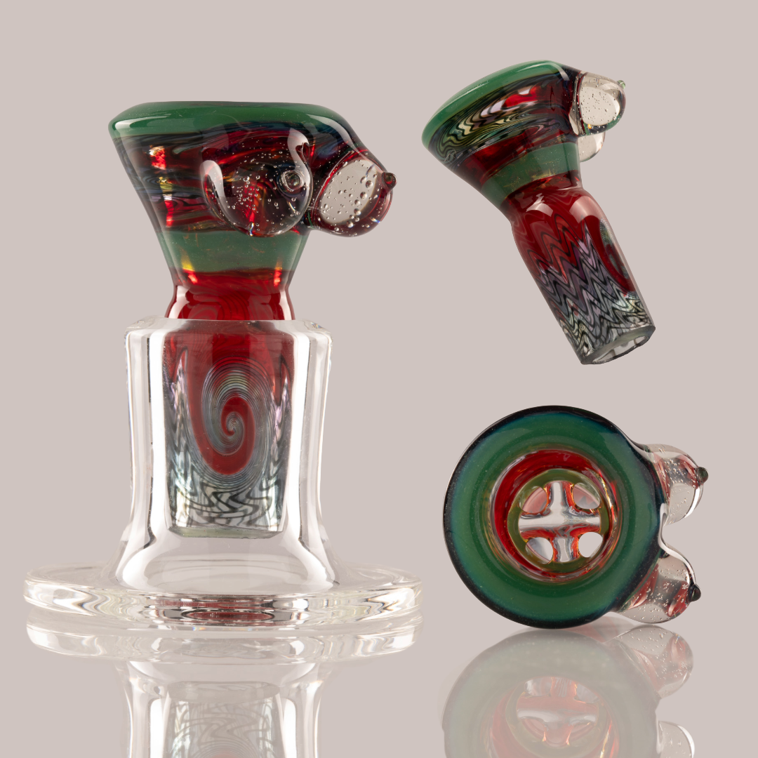Titz Glass - 18mm 4hole Fully Worked Boob Bowl - 4