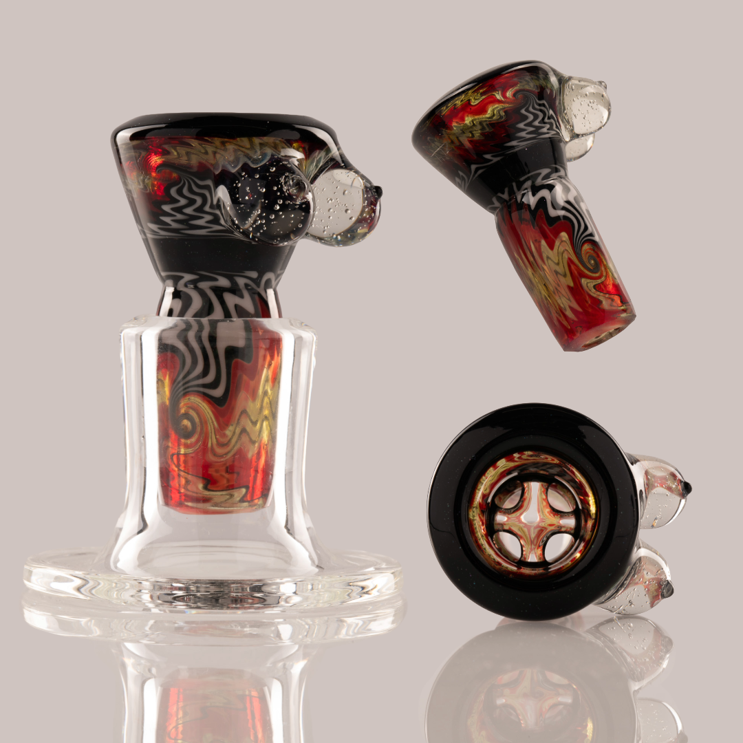 Titz Glass - 18mm 4hole Fully Worked Boob Bowl - 5