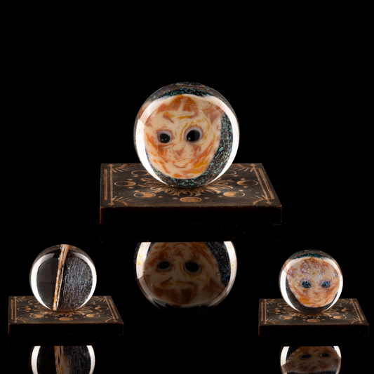 Tombstoned Glass -  Orange Cat Dichro Marble