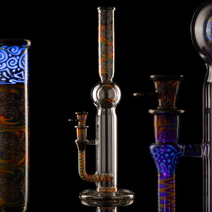 Full Zirk Glass - Rainbow/Electrum Straight Ball Tube