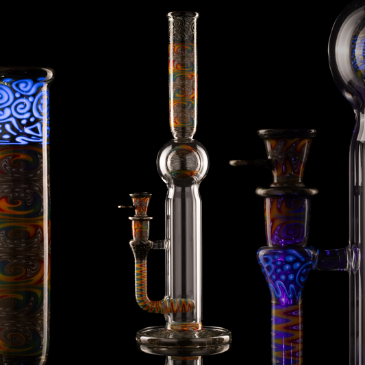 Full Zirk Glass - Rainbow/Electrum Straight Ball Tube