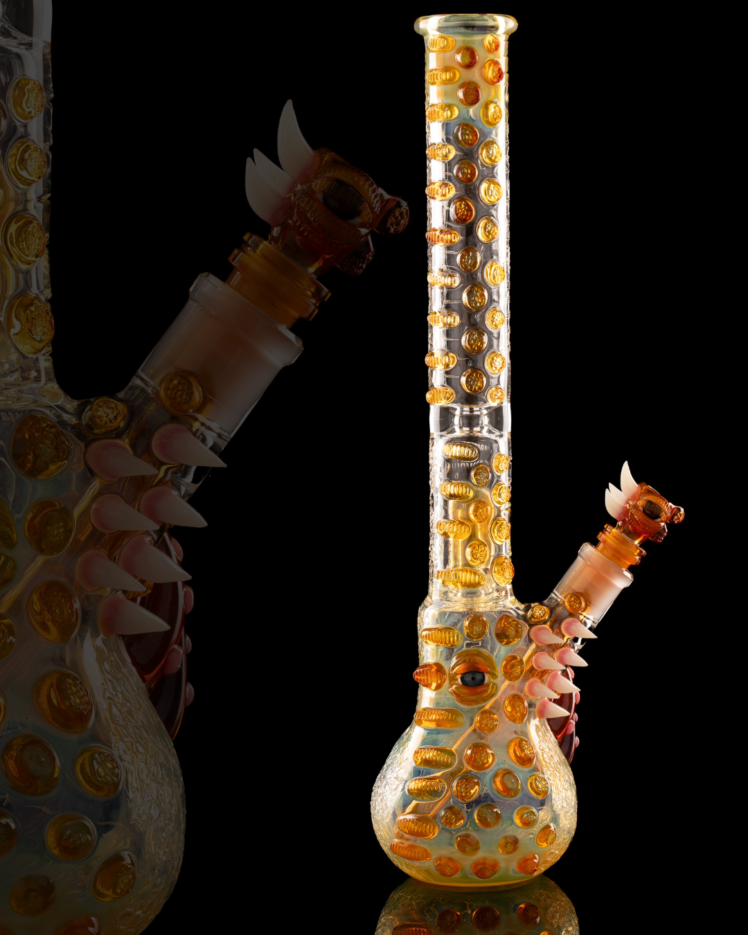 Salt Glass x Governmint Glass - Fully Worked Dome Beaker W/ Dome Perc - Orange