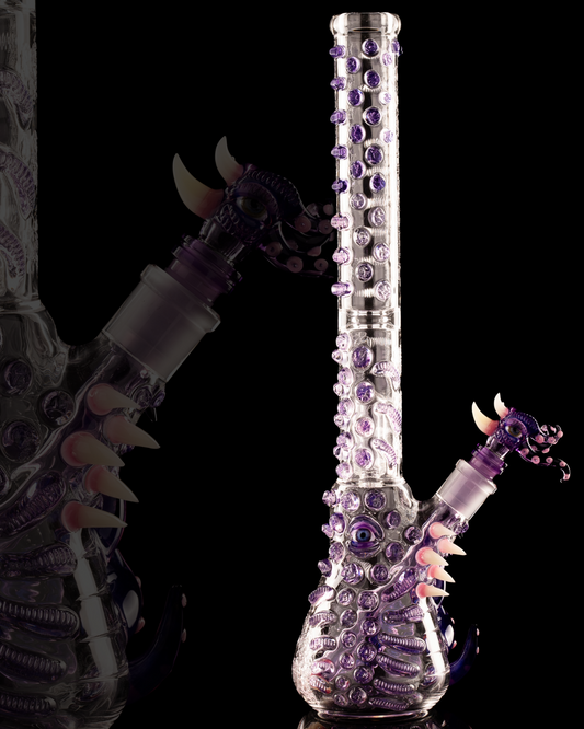 Salt Glass x Governmint Glass - Fully Worked Dome Beaker W/ Dome Perc - Purple