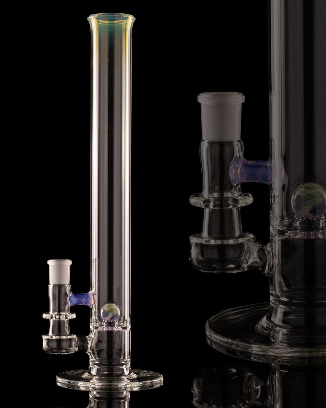 Discobox Glass - 44mm Marble Natty Perc Tube - 2