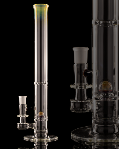 Discobox Glass - 44mm Marble Natty Perc Tube W/ Splash Guard - 1