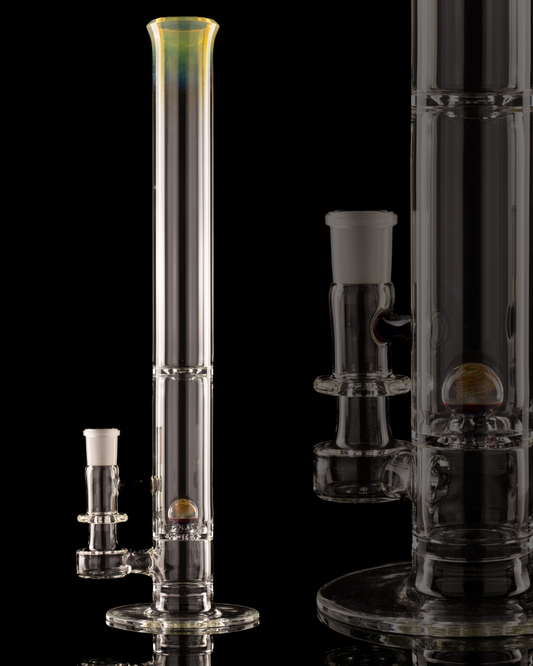 Discobox Glass - 44mm Marble Natty Perc Tube W/ Splash Guard - 1