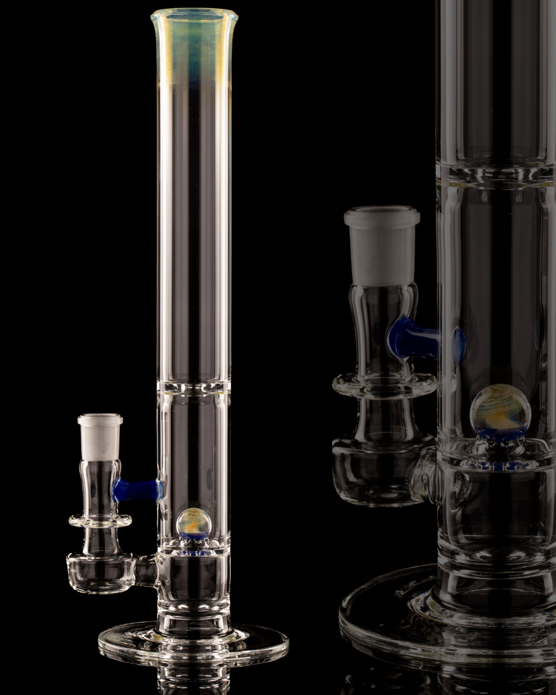 Discobox Glass - 44mm Marble Natty Perc Tube W/ Splash Guard - 2