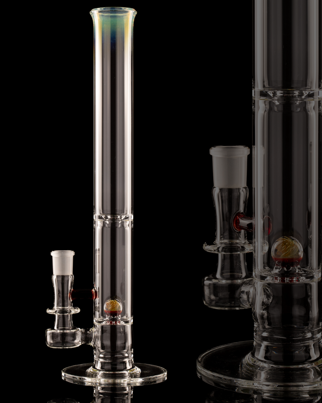 Discobox Glass - 44mm Marble Natty Perc Tube W/ Splash Guard - 3