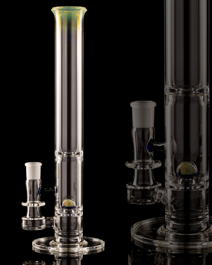Discobox Glass - 44mm Marble Natty Perc Tube W/ Splash Guard - 4