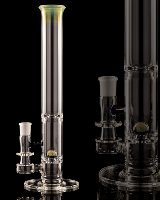 Discobox Glass - 44mm Marble Natty Perc Tube W/ Splash Guard - 4