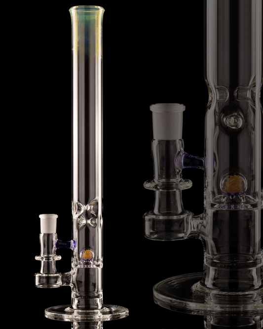 Discobox Glass - 44mm Marble Natty Perc Tube W/ 4 Pinch Splash Guard - 1