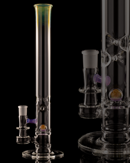 Discobox Glass - 44mm Marble Natty Perc Tube W/ 4 Pinch Splash Guard - 2