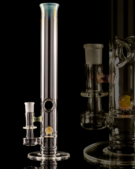 Discobox Glass - 44mm Marble Natty Perc Tube W/ Donut Splash Guard - 2