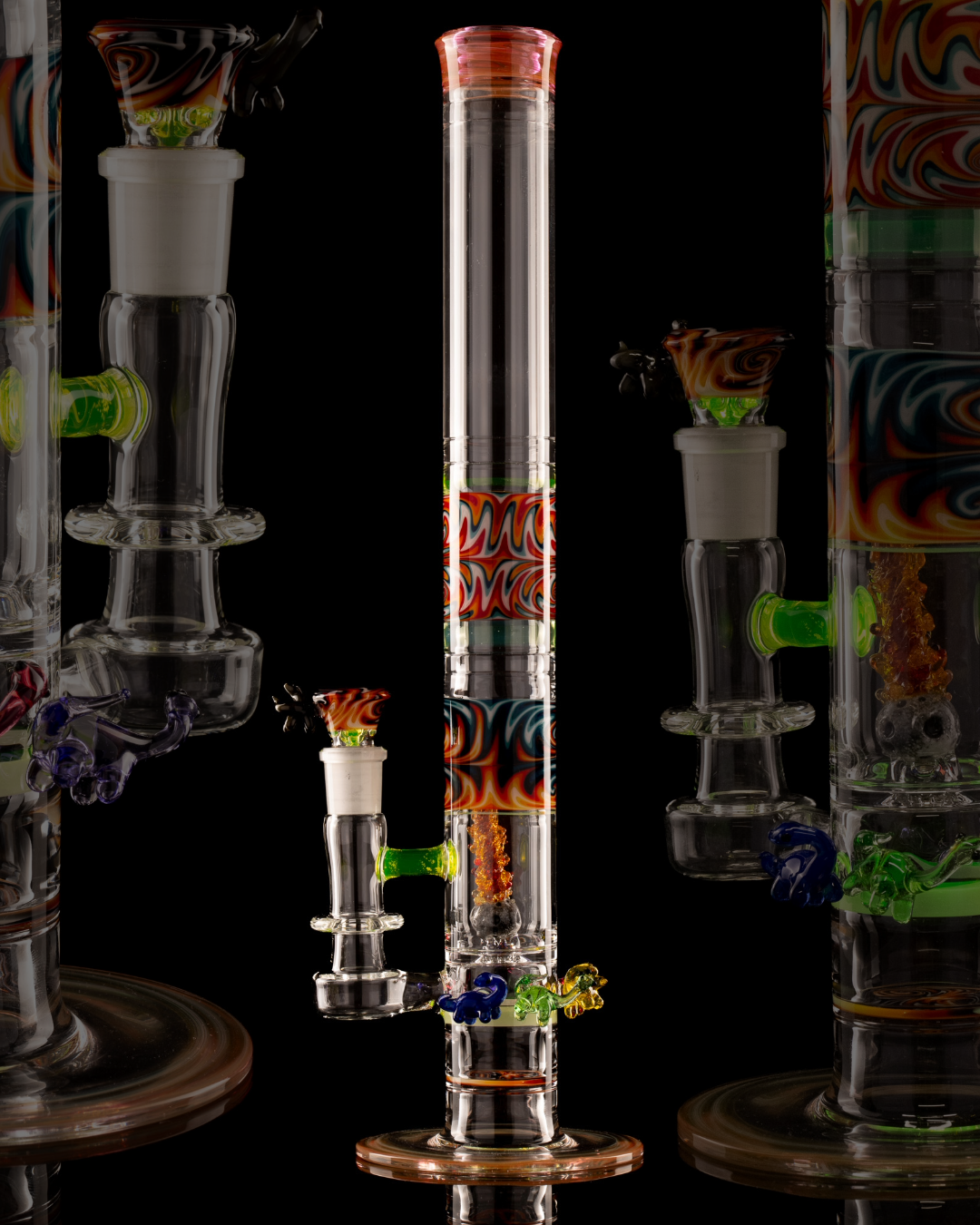 Discobox Glass - 44mm Marble Natty Perc Tube "Dino's Last Dance"