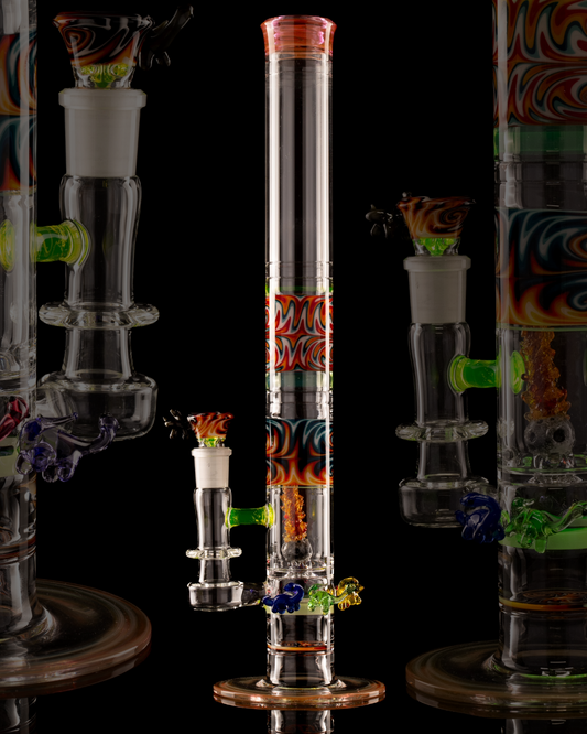 Discobox Glass - 44mm Marble Natty Perc Tube "Dino's Last Dance"