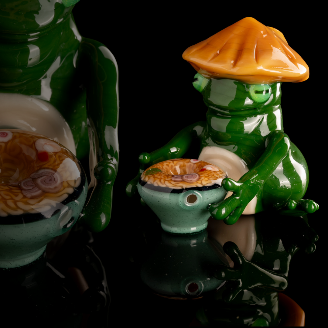 Tony Kazy x Dojo - Frog Having Ramen Push Bubbler