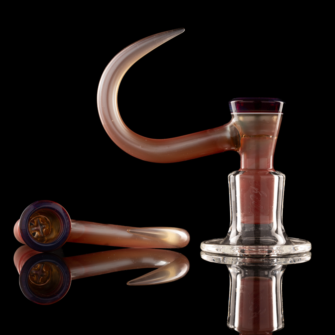 Thill Glassworks - 18mm 4-Hole 2-Tone Full Colour Slide - Scarlet Pink over Electrum