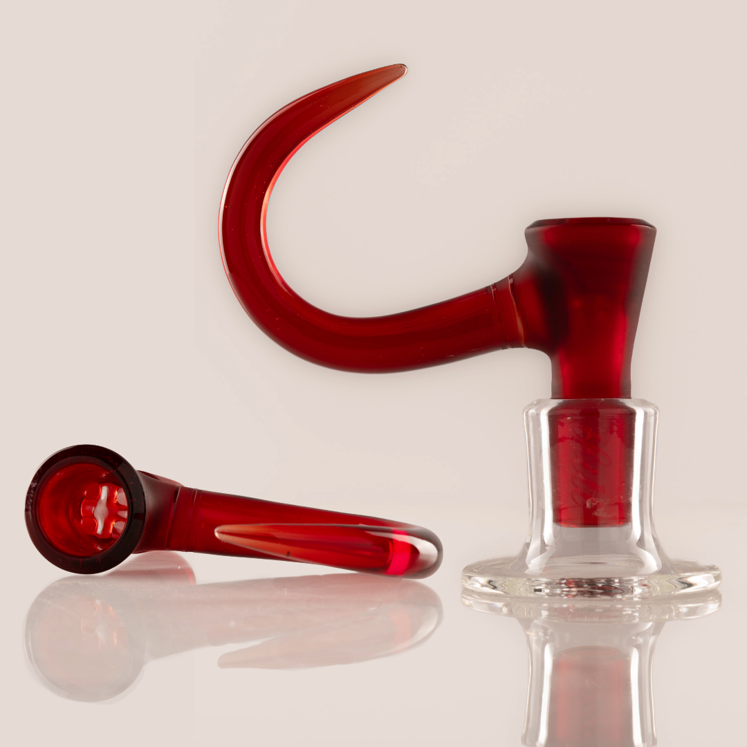Thill Glassworks - 18mm 4-Hole Sandblasted Full Colour Slide - Pomegranate