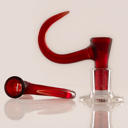 Thill Glassworks - 18mm 4-Hole Sandblasted Full Colour Slide - Pomegranate