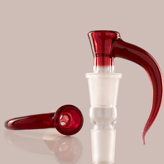 Asu Glass - 18mm 3-Hole Accented Horn Slide - Pomegranate