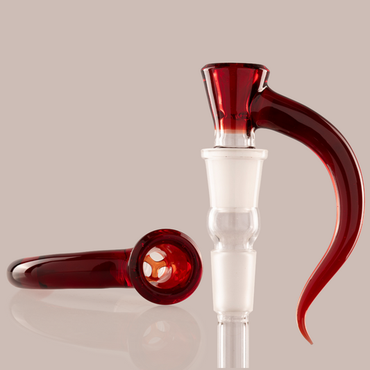 Asu Glass - 18mm 3-Hole Accented Horn Slide - Karma Gold Ruby