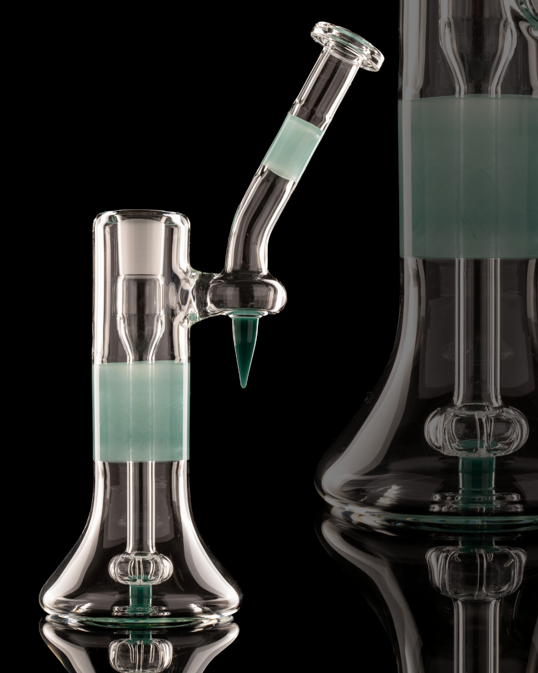 Green Belt Glass - FA 18mm Dewar Bubbler - Aqua Azul