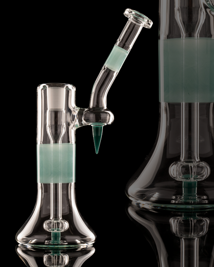 Green Belt Glass - FA 18mm Dewar Bubbler - Aqua Azul