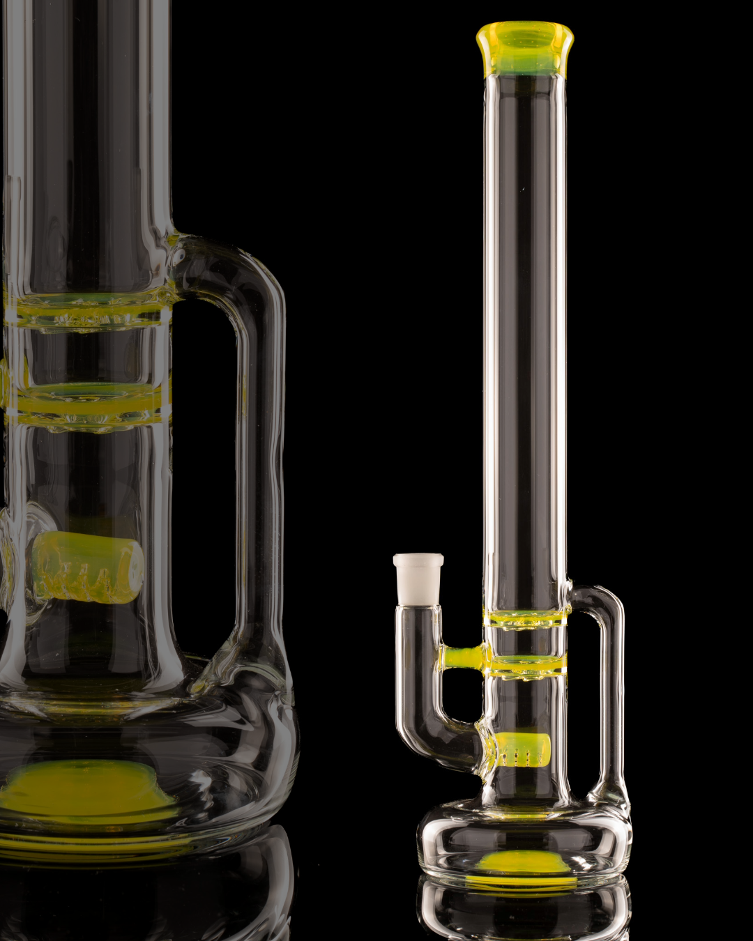 Green Belt Glass - FA 44mm Hollow Foot Blooper W/ Drain - Lemon Drop