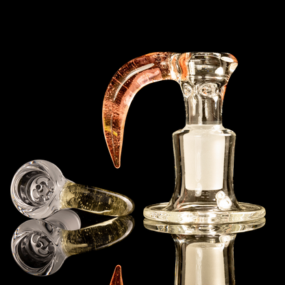 Green Belt Glass - 18mm 4 Hole Clear Slide W/ Colour Horn - Serum (CFL)