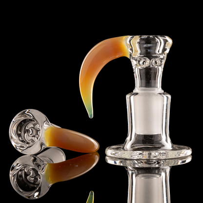 Green Belt Glass - 18mm 4 Hole Clear Slide W/ Colour Horn - Wood Glue