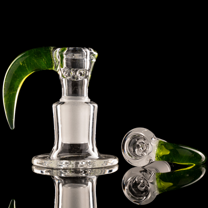 Green Belt Glass - 18mm 4 Hole Clear Slide W/ Colour Horn - Sour Apple