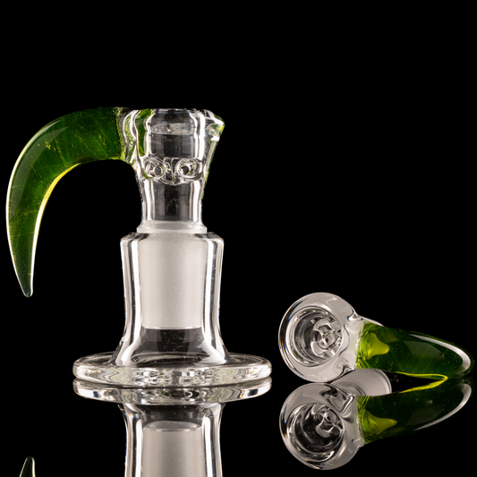 Green Belt Glass - 18mm 4 Hole Clear Slide W/ Colour Horn - Sour Apple