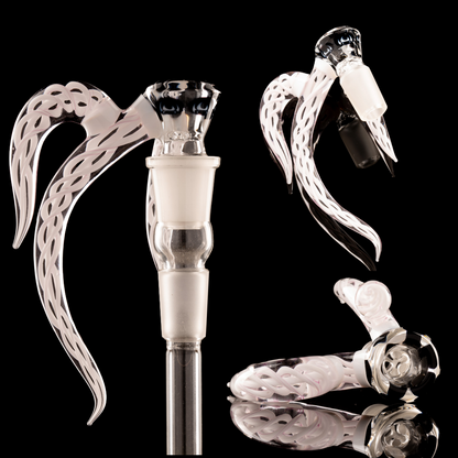 Asu Glass x Deer Glass - 18mm 3 Hole Dot Stack Slide W/ Dual Spiral Horn