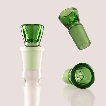 Asu Glass - Full Work 18mm 3 Hole "Budget Bowl" - Emerald Green