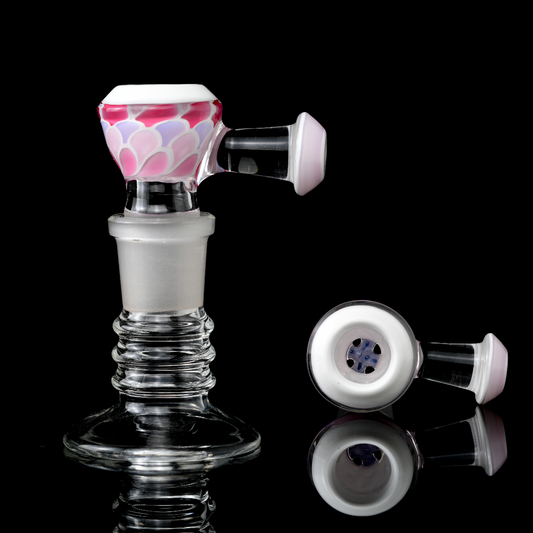 Dig Glassworks - Diapositive Dotstack 18 mm 4 trous multi roses x blanc
