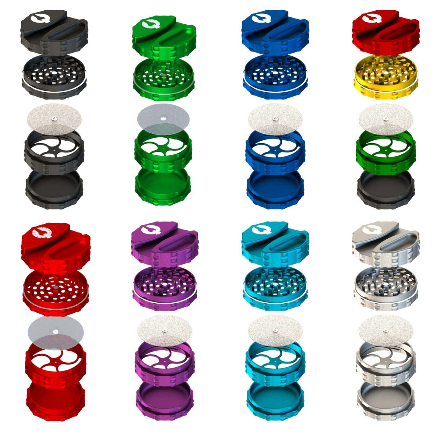 Phoenician - Pro Large 4 Piece Grinder W/ Paper Holder & Ash Tray