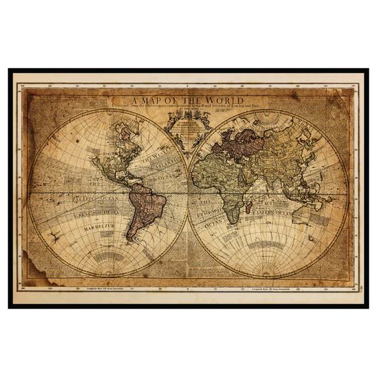 Mood Mats - Antique World Map - 12" x 18" - 2024