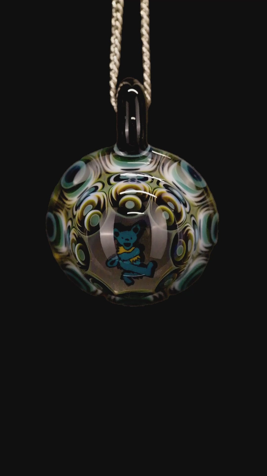 Steve H Glass - Dancing Bear Dot Stack Pendant
