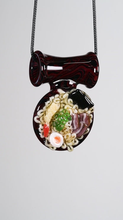 Dojo - Red Damascus Ramen Pendant