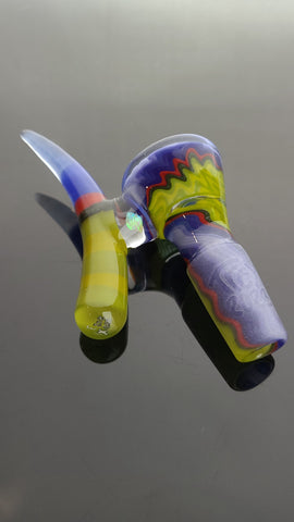T-Rex Glass -18mm 4 Hole Reversal Bowl Reversal Handground Joint W/ Opal Matching Horn Slide