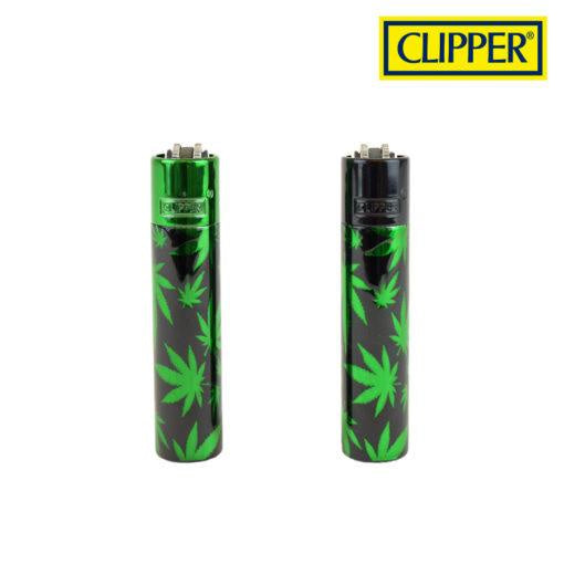 CLIPPER LEAVES GREEN CMP11 METAL LIGHTERS COLLECTION