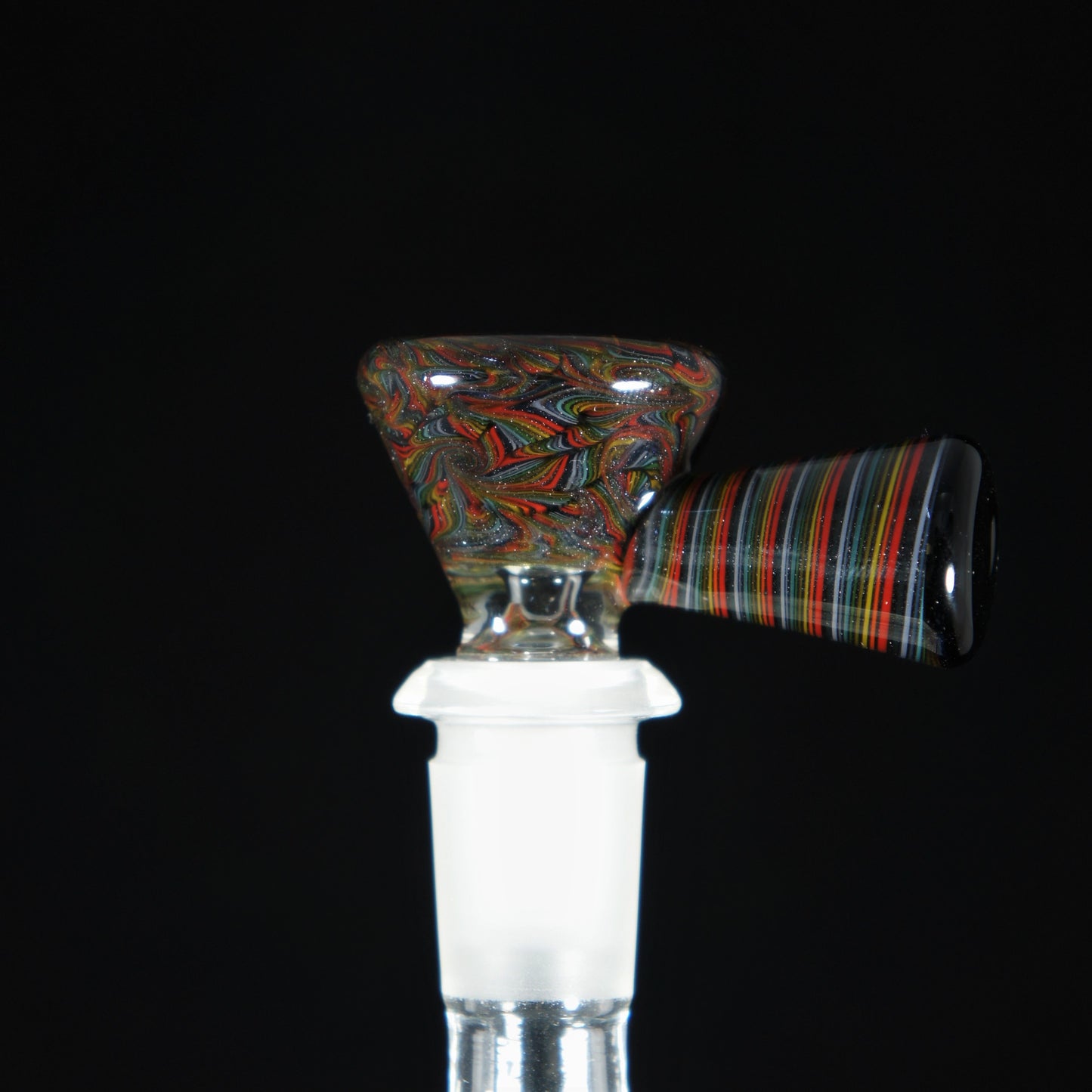 Champloo Glass - 14mm Rainbow (Cane) Martini W/ Handle
