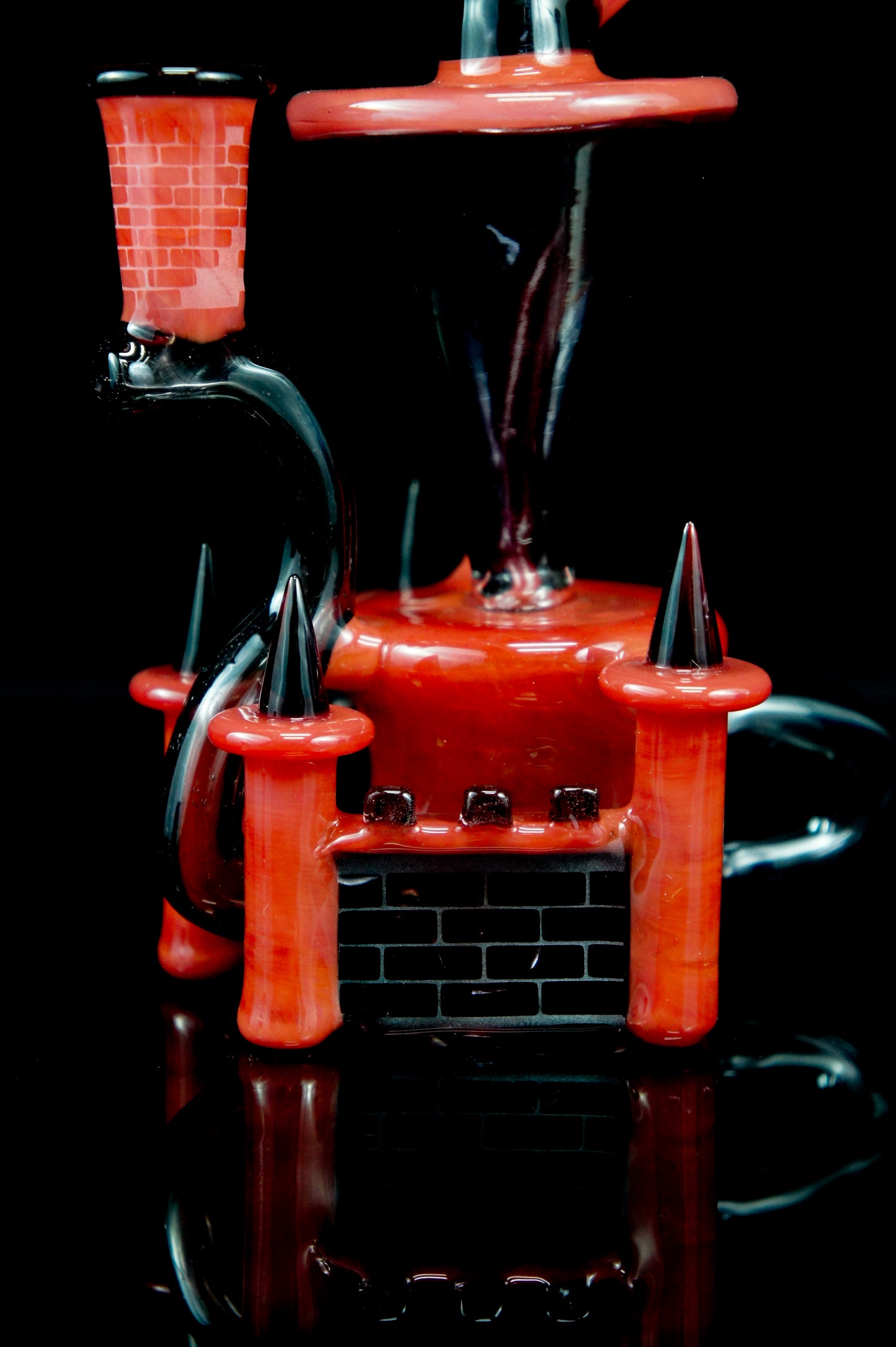 Jebb Glass - Red and Black Castle Klien