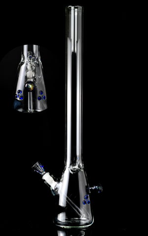 Shine Pipes - 22.5" Beaker W/ Blue Accents