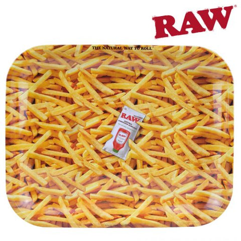 Raw French Fries Rolling Tray Large - Raw
