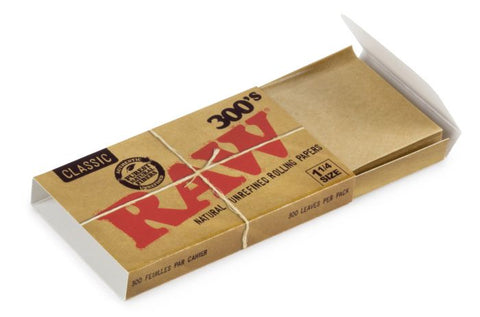 Raw Classic Natural Unrefined Hemp Rolling Papers 1 1/4, Pack/300